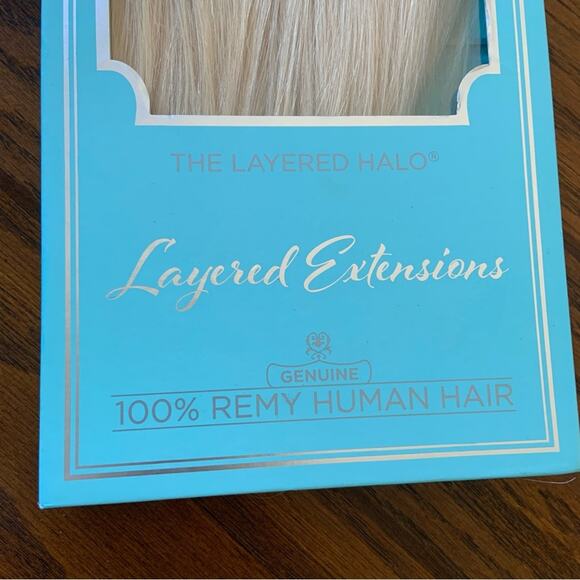 Halo Couture Halo Hair Extensions 18 inches Layered #60 Platinum Blonde Halo - Picture 13 of 16